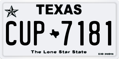TX license plate CUP7181