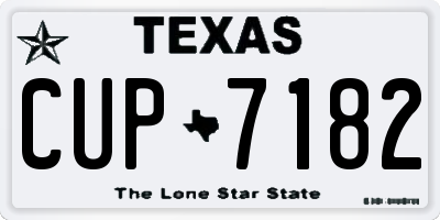 TX license plate CUP7182