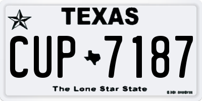 TX license plate CUP7187