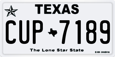 TX license plate CUP7189