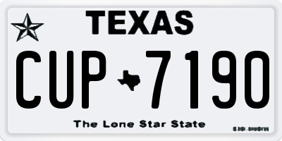 TX license plate CUP7190