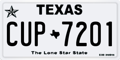 TX license plate CUP7201