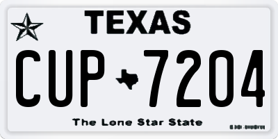 TX license plate CUP7204