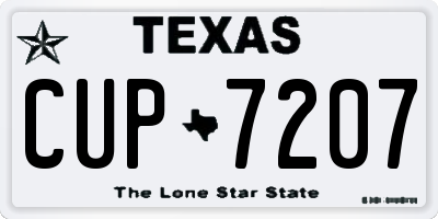 TX license plate CUP7207