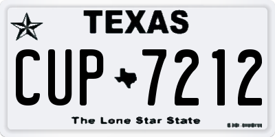 TX license plate CUP7212