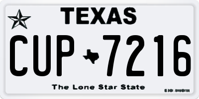 TX license plate CUP7216
