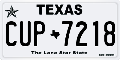 TX license plate CUP7218