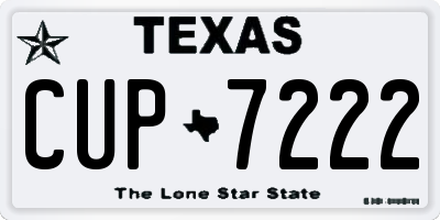 TX license plate CUP7222