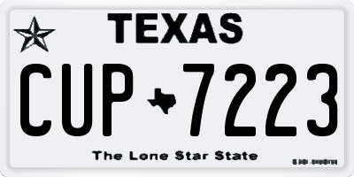 TX license plate CUP7223