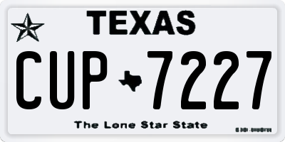TX license plate CUP7227