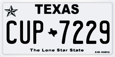 TX license plate CUP7229