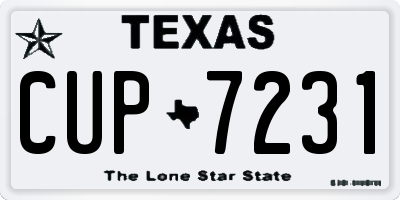 TX license plate CUP7231