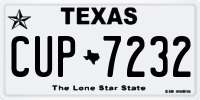 TX license plate CUP7232