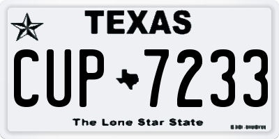 TX license plate CUP7233