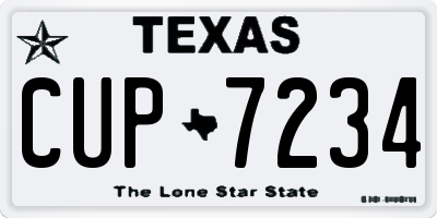TX license plate CUP7234