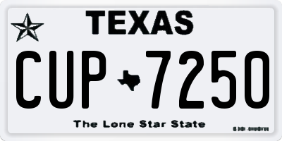 TX license plate CUP7250