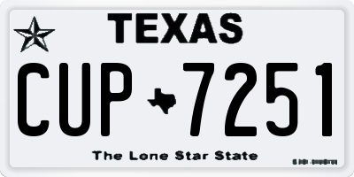 TX license plate CUP7251