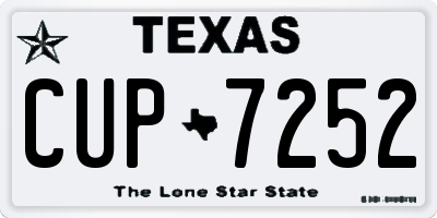 TX license plate CUP7252
