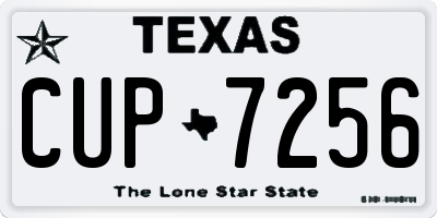 TX license plate CUP7256