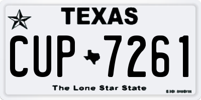 TX license plate CUP7261