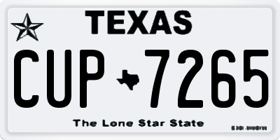 TX license plate CUP7265