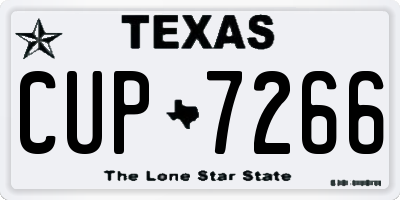 TX license plate CUP7266