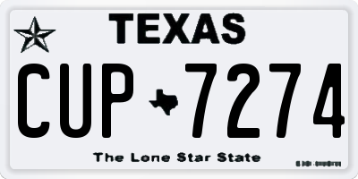 TX license plate CUP7274