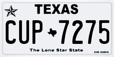 TX license plate CUP7275