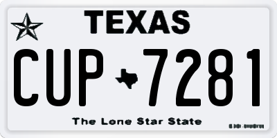 TX license plate CUP7281