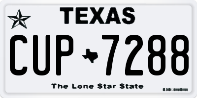 TX license plate CUP7288