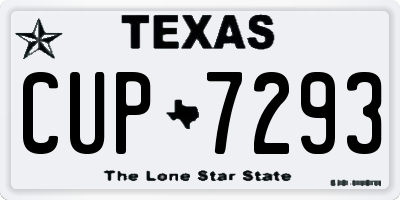 TX license plate CUP7293