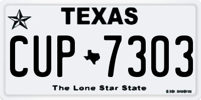 TX license plate CUP7303