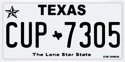 TX license plate CUP7305
