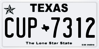 TX license plate CUP7312