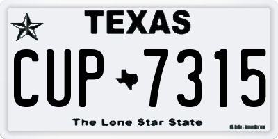 TX license plate CUP7315