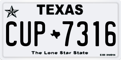 TX license plate CUP7316