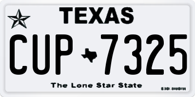 TX license plate CUP7325