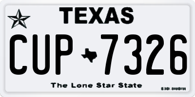 TX license plate CUP7326