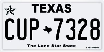 TX license plate CUP7328