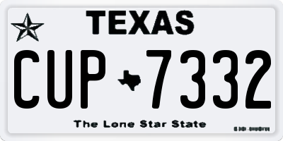TX license plate CUP7332