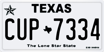 TX license plate CUP7334