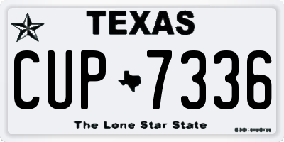 TX license plate CUP7336