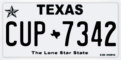 TX license plate CUP7342