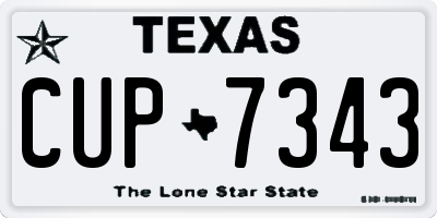 TX license plate CUP7343