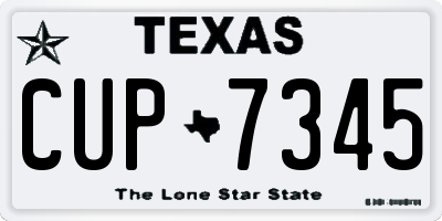 TX license plate CUP7345