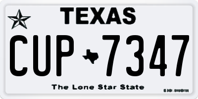 TX license plate CUP7347