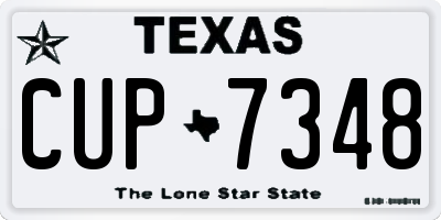 TX license plate CUP7348