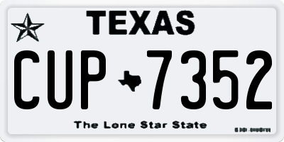 TX license plate CUP7352