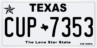 TX license plate CUP7353