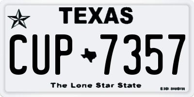 TX license plate CUP7357